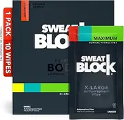 SweatBlock Maximum Strength Antiperspirant Sweat Wipes - Extra Large - Up to 7 day protection - 10 Count