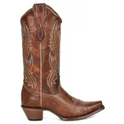 Circle G by Corral Ld Tan Embroidered Studded Snip Toe Cowboy Womens Brown Casu