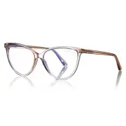 NEW TOM FORD FT5743-B 074 Shiny Transparent Pink 57mm Eyeglasses