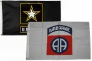 2x3 2'x3' Wholesale Combo Army Star & White Airborne 82nd Flags Flag