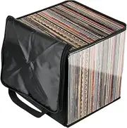 Vinyl Record Storage - Vinyl Records Storage, Resistant Record Organizer Storage | Document File Folder Cabinet Organizer | Collapsible Storage Crate with Lid Handles for Valuable Album Collection