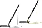 Tofficu Secure Pen Chain for Clipboard Smooth Writing Signature Pen Office Desk Accessory