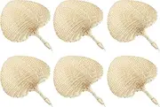 Raffia Hand Held Fan - Natural Palm Leaves Manual Handheld Fan - Weaving Portable Paddle Women Home Wall Table Decoration for Wedding Outdoor