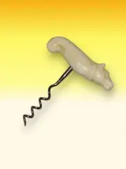 Hippo Corkscrew - Bone Sculpted Figurine Handle, Wine Bottle Opener
