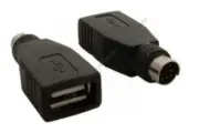 Lot10 USB A Female/F Jack~PS2 Male/M Plug Mouse&Keyboard cord/port Adapter{BLACK
