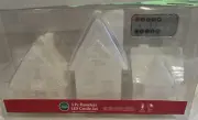 Winter Wonderland 3 Led Frosted Candles W/Remote &Timer ￼ Christmas Cottages New