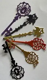 HALLOWEEN KEY Die-Cut(6pc)Fall •Thanksgiving•Autumn•Pumpkin •Spider•Owl•Skeleton