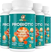 Probiotics for Women & Men - 300 Billion CFU, 24 Strains Probiotic + 15 Organic Herbs Prebiotics Blend, Daily Prebiotics and Probiotics for Digestive Health, Gut, Immune, Bloating - 2 Months Supply