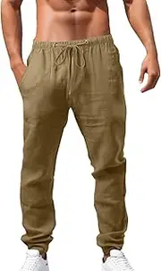 Men's Lightweight Sweatpants Straight Leg Loose Fit Running Athletic Yoga Pants Drawstring Waist Joggers with Pockets