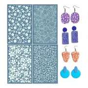 SilkPrint Earrings Kit: Polymer Clay Silk Screen Printing Set - Self-Adhesive Pa