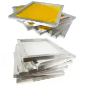 Various Size Silk Screen Printing Frame Aluminum 6PC White or Yellow Mesh Fabric