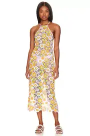 MAJORELLE Marleigh Midi Dress Groovy Multi crocheted NEW NWT sz M REVOLVE