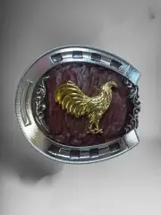 Rooster Horse Shoe Western Cowboy Belt Buckle Hebilla Rodeo Herradura Con Gallo