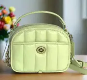 Coach Lunchbox Small Quilted Crossbody 90s Bag Leather Top Handle Lime C4678