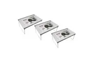 3x Lemon & Lime 39cm Collapsible Kitchen Shelf Rack Organiser Storage Stand WHT