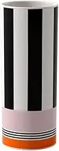 Villeroy & Boch - Memphis Home vase Small Multicoloured, Black-White Decorative Flower vase with Orange and Pink Accents, Iconic Design, Home Decoration, Premium Porcelain