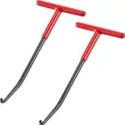 2 Pieces Exhaust Spring Puller Tool Hooks Tool Exhaust Hangers Removal Motorcycle Trampoline T Handle Hooks Expander Snowmobile Puller Pipe for Dirt Bike(Red with Black)