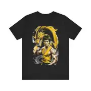 Dragon Warrior Unisex Tee, Bruce Lee Inspired Shirt, Retro Graphic Tee,
