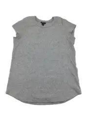 Buffalo David Bitton Women's White Crew Neck Rib Tee, Grey, Large
