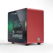 ElectroCookie Raspberry Pi 5 Case, Aluminum Mini Tower Case with Cooling Fan and Color Changing Ambient Light (Red)