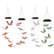 LED Solar Wind Chime Butterfly Light Color Changing Waterproof Outdoor Yard Lamp