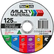 Flexovit 125 x 1.0 x 22.2mm Multi Material Reinforced Cut Off Wheel