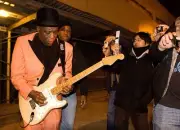 Buddy Guy outside at Buddy Guy's Legends for the last time on Janu- Old Photo