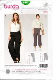 Burda Style Sewing Pattern 6492 Misses Straight Leg Pants Size 20-34