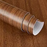 JSEVEM 16"×118" Walnut Wood Wallpaper Peel and Stick Faux Brown Walnut Wood Grain Contact Paper Self Adhesive Wood Wallpaper Vinyl Wrap Furniture Sticker for Kitchen Countertops Cabinets Table Desk