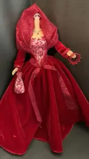 Barbie Doll Clothes Red Velvet 2002 Holiday Gown Purse Jewelry Newly UNBOXED