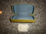 GUCCI CHARTREUSE VELVET CLAMSHELL GLASSES CASE - NEW