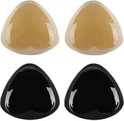 [ROCOTT] 4Pcs Waterproof Silicone Self Adhesive Bra,Reusable Sticky Bra Push up - Nipple Cover,Reusable Triangle Push Up Pads Bra