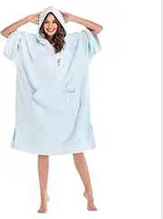 SHTFFW Changing Robe Towel Poncho with Hood for Beach, Swimming, Surfing One Size Fit All, Diving Beach for Beach, Surf, Swim, Triathlon