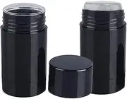 Sxminer 10 Pack 75ml Empty Round Deodorant Containers Twist Up Filling Stick Deodorant Tubes 2.5 Oz Refillable Deodorant Bottle Plastic Balm Tube DIY Make Own Deodorant Lipstick Crayon Chapstick,Black