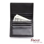 FOCUS原皮時尚黑6卡1透明窗名片夾∣卡片夾 (FGB1129)