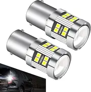 P21w 1156 Ba15s LED Bulb White 6000K 6W 12V-24V DC10-30V Super Bright for Reverse Light Brake Turn Signal RV Interior Light Auto Backup Rear Fog Lamp Stop Drl Tail Position Bulbs Rear Fog Lamp 2 Pack