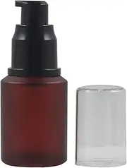 30ML/1oz Empty Frosted Rose Red Glass Lotion Pump Bottle Emulsion Cream Makeup Cosmetic Foundation Pump Press Bottles Dispensers Vials Container Storage Jars