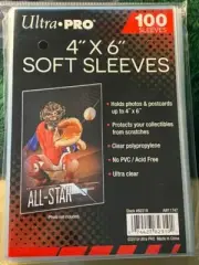 Ultra Pro 4" x 6" Soft Sleeves (100) Ultra Clear NEW