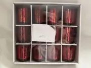 Z GALLERIE GARNET Red Speckle Finish Set of 12 Glass Votive Candle Holders 3"