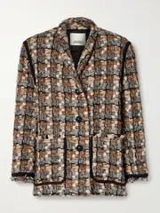 [Isabel Marant] Isabel Marant - Elanore Wool-blend Tweed Coat - Brown - FR 38 FR 38 Brown