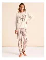 Where the Wild Things Are PJ Club License Long Sleeve Knit PJ Set in Pink Stripe Wild Things Print