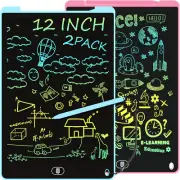 12 Inch LCD Writing Tablet 2 Pack Colorful Doodle Board Eye Protection Gift