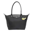 NWT LONGCHAMP Le Pliage Pikachu Pokemon Large Nylon Shoulder Tote BLACK AUTHENTC