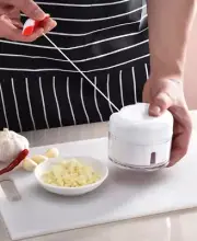 Hand Pull Garlic Chopper-Portable Manual Food Processor, Ideal for Garlic, Onion