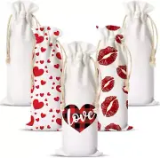 Canvas Wine Bottle Bags Sublimation Blank Wine Bottle Bags with Drawstrings Hall