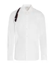 Alexander McQueen Logo Tape Harness Detailed Shirt SHIRTS INCH15,SHIRTS INCH16,SHIRTS INCH15.75,SHIRTS INCH15.5 White