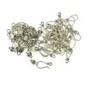 50 Sets Hook And Eye Clasp Jewelry Findings Necklace DIY