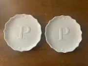 Lenox Initially Mine "P” Tidbit (2) Plates 6"