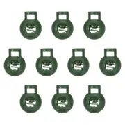 10pcs Plastic Cord Lock Single Hole Toggle Stopper Round Ball Shaped, Dark Green