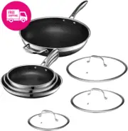 HexClad Hybrid Nonstick 7-Piece Cookware Set – Ultimate Versatility - Home Chef